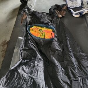 Black Windbreaker with Vibrant Graphic